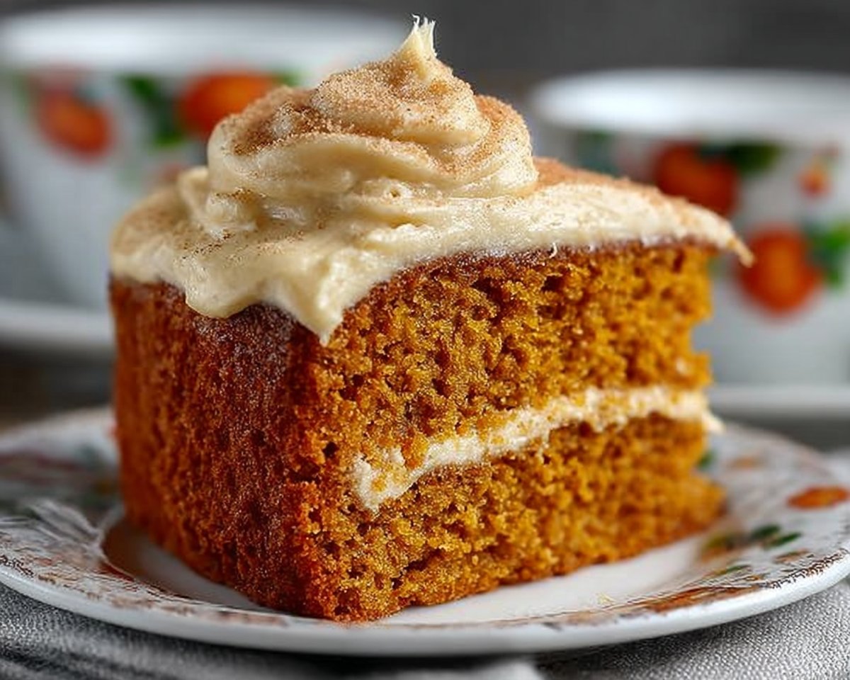 Pumpkin Cake with Cinnamon Cream Cheese Frosting