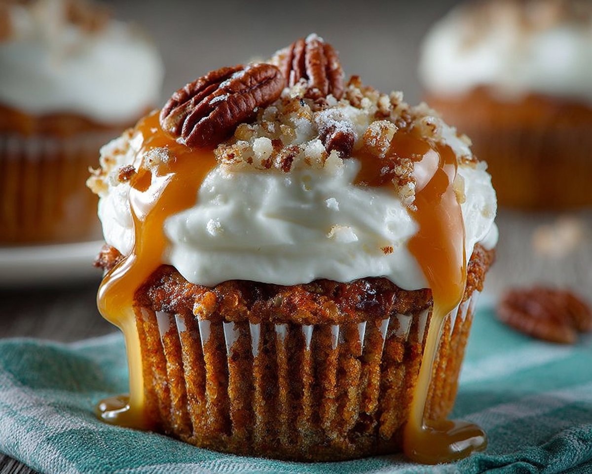 Caramel Pecan Carrot Cupcakes