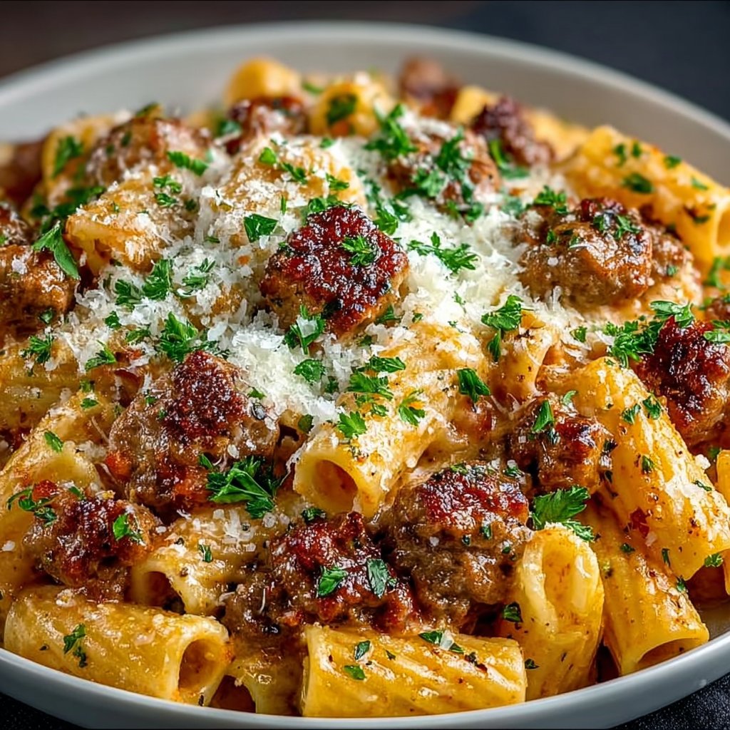 Creamy Sausage Rigatoni