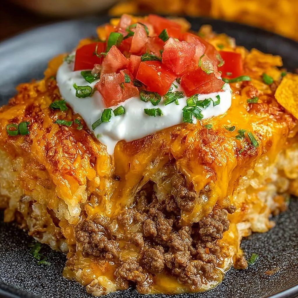 Cheesy Hashbrown Dorito Casserole