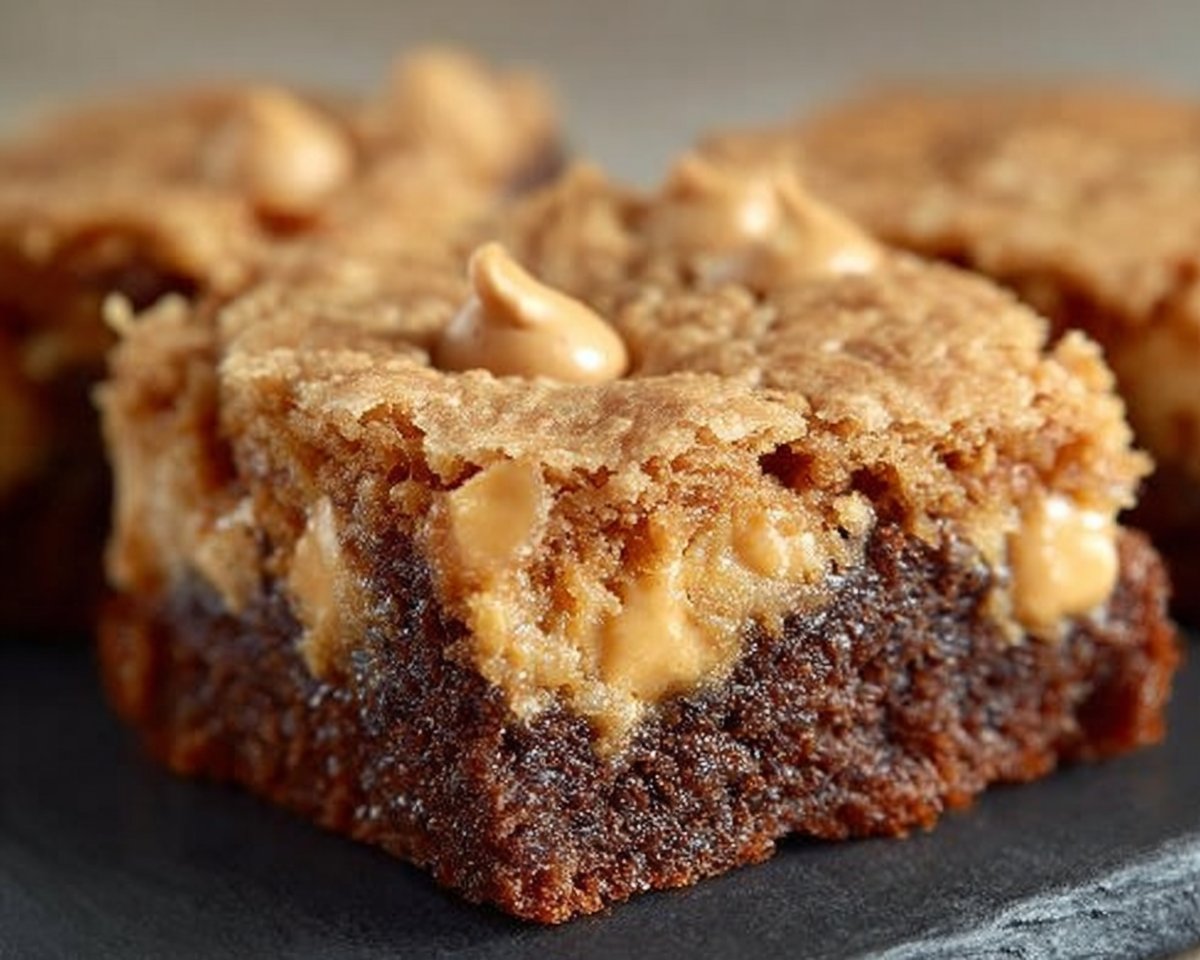 Chewy Peanut Butter Brownies