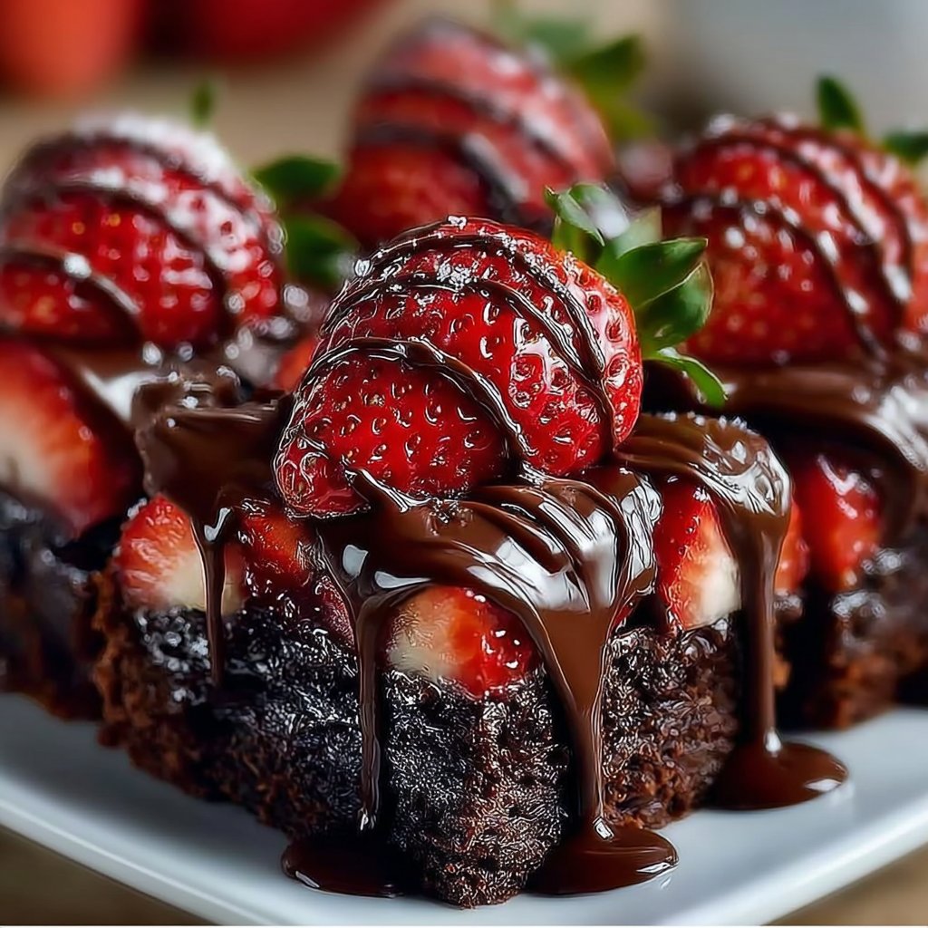 Chocolate Covered Strawberry Brownies