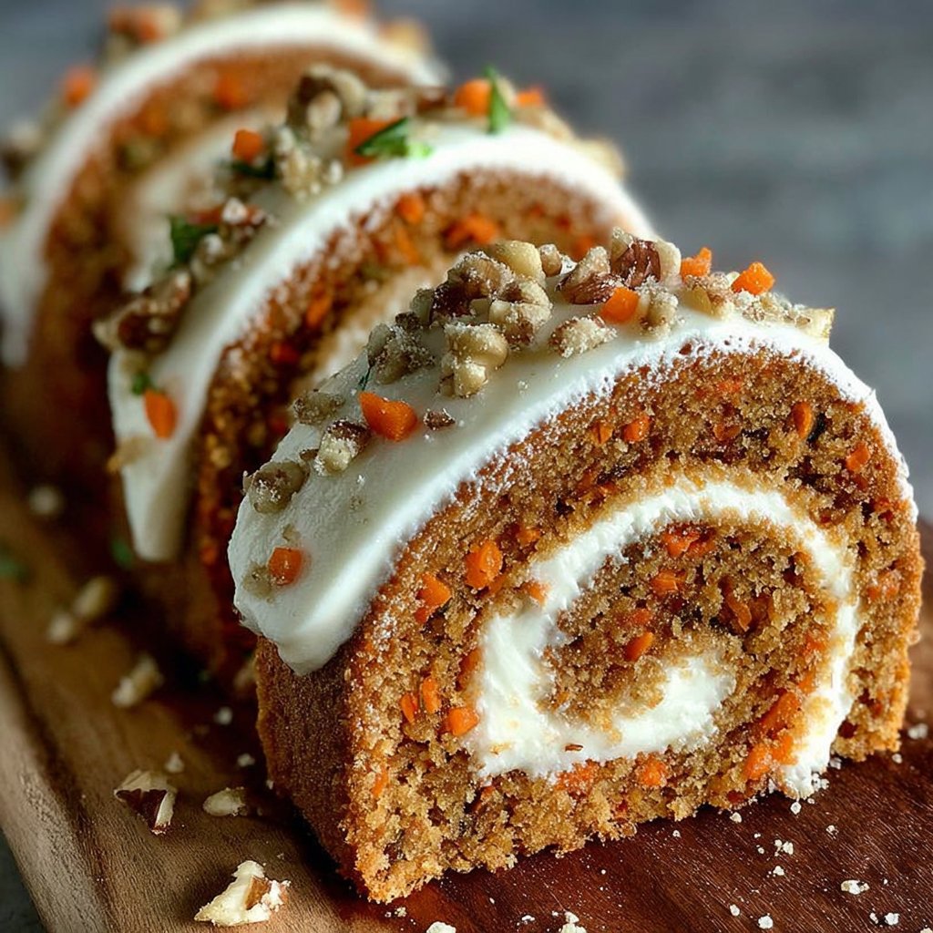 Carrot Cake Roll with Cream Cheese Frosting Filling