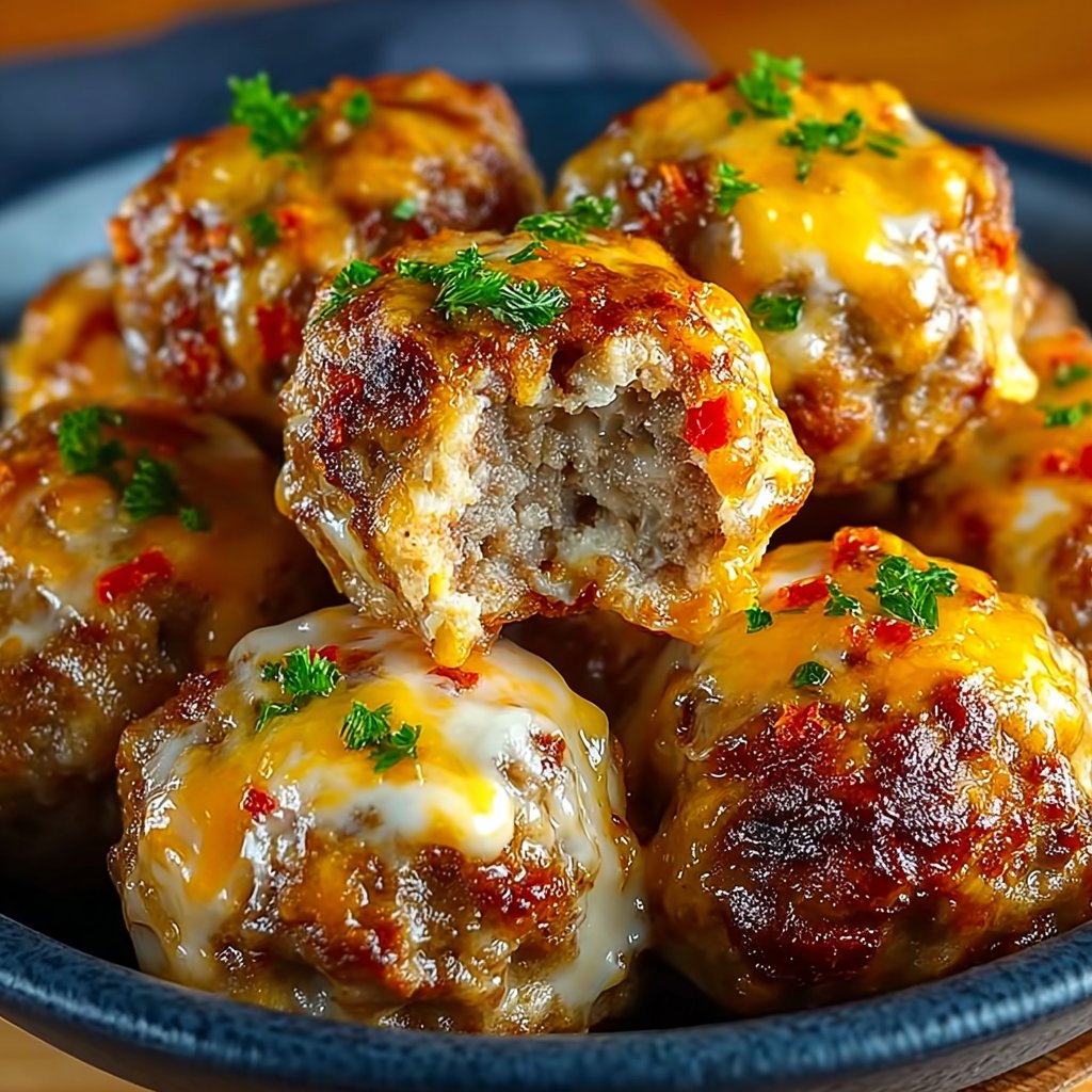 Spicy Cream Cheese Sausage Balls with Rotel