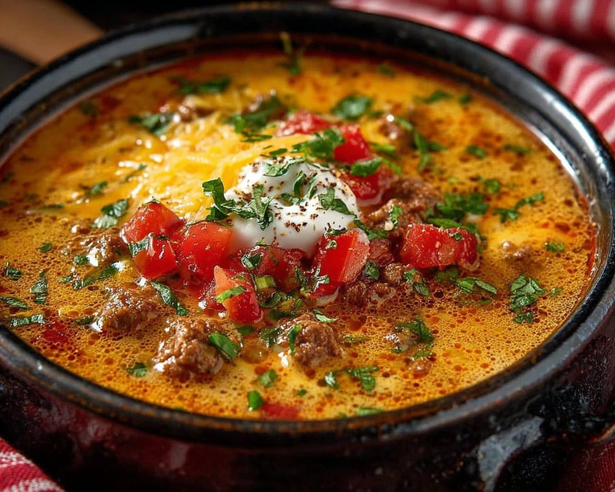 Creamy Beef Taco Soup