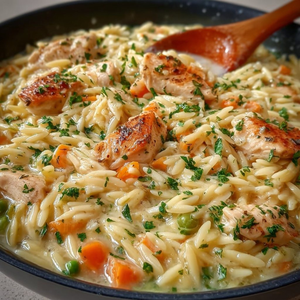 Creamy Chicken Pot Pie Orzo