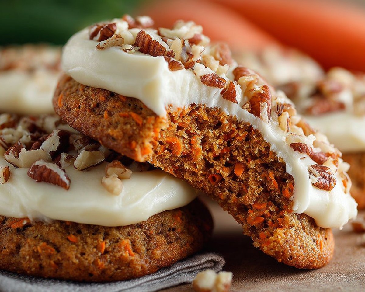 Carrot Cake Cookies with Cream Cheese Frosting