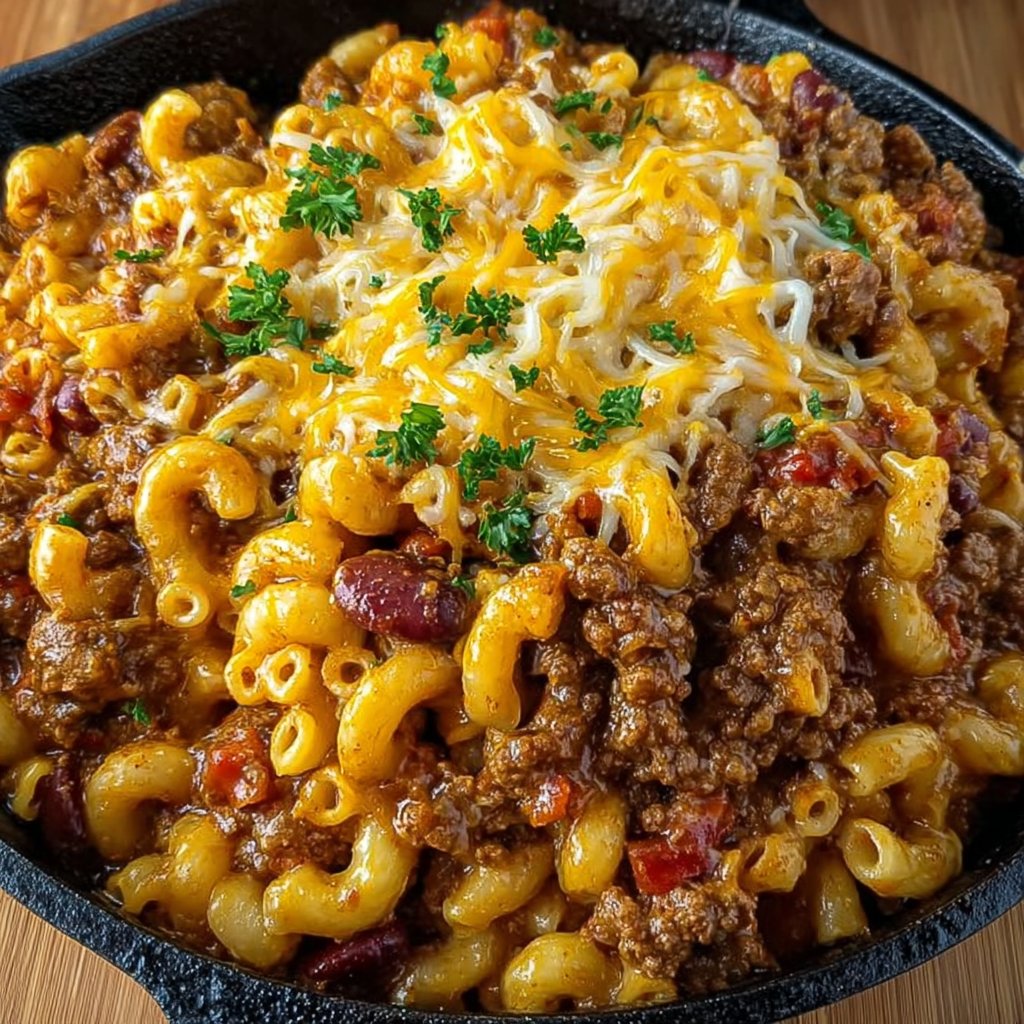 Cheesy Chili Mac Skillet