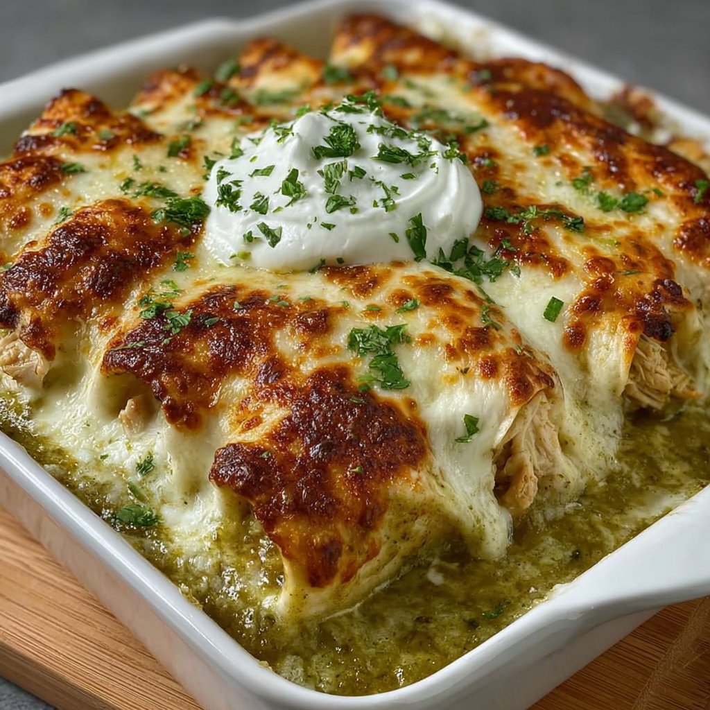 Creamy Green Chile Chicken Enchiladas