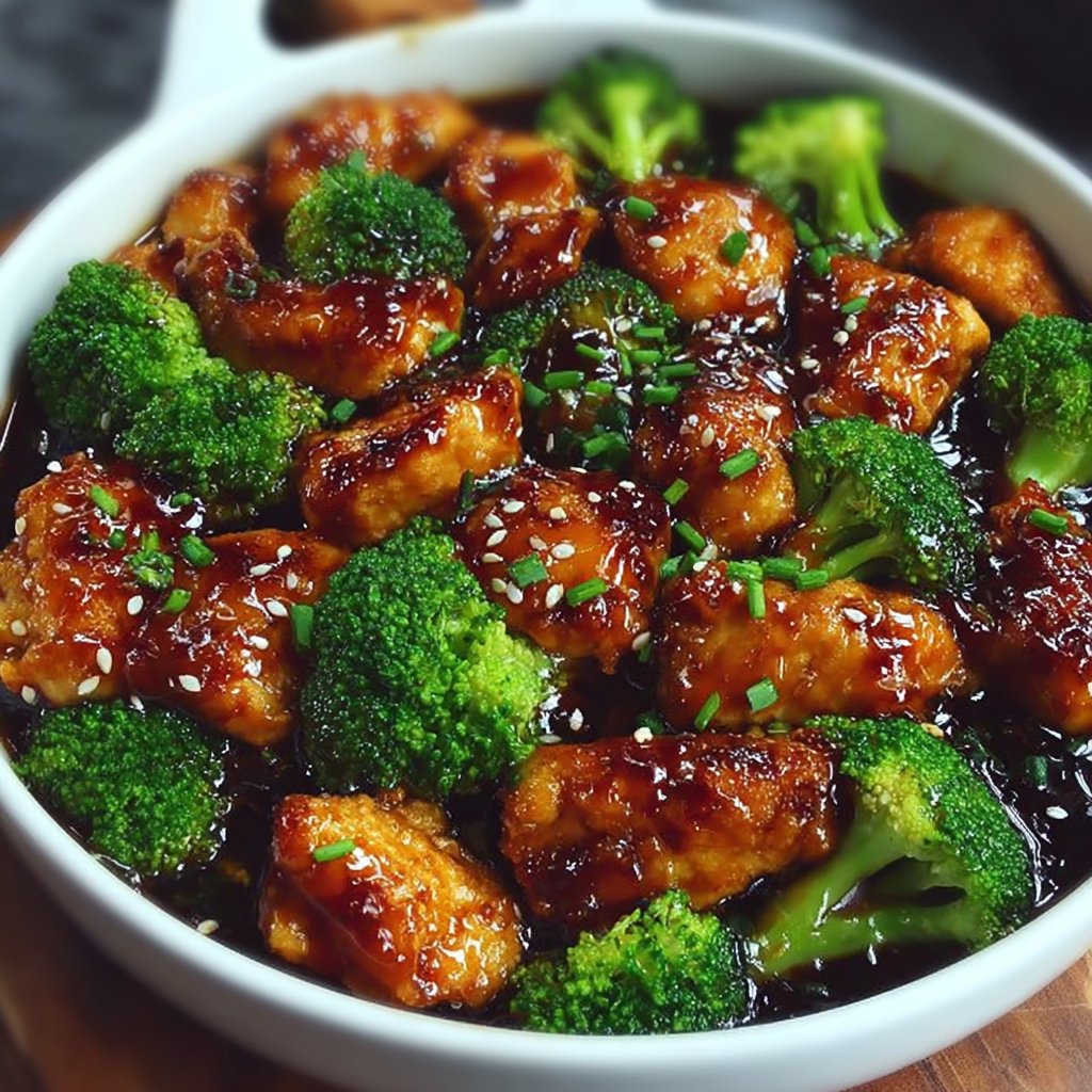 Bourbon Chicken with Broccoli