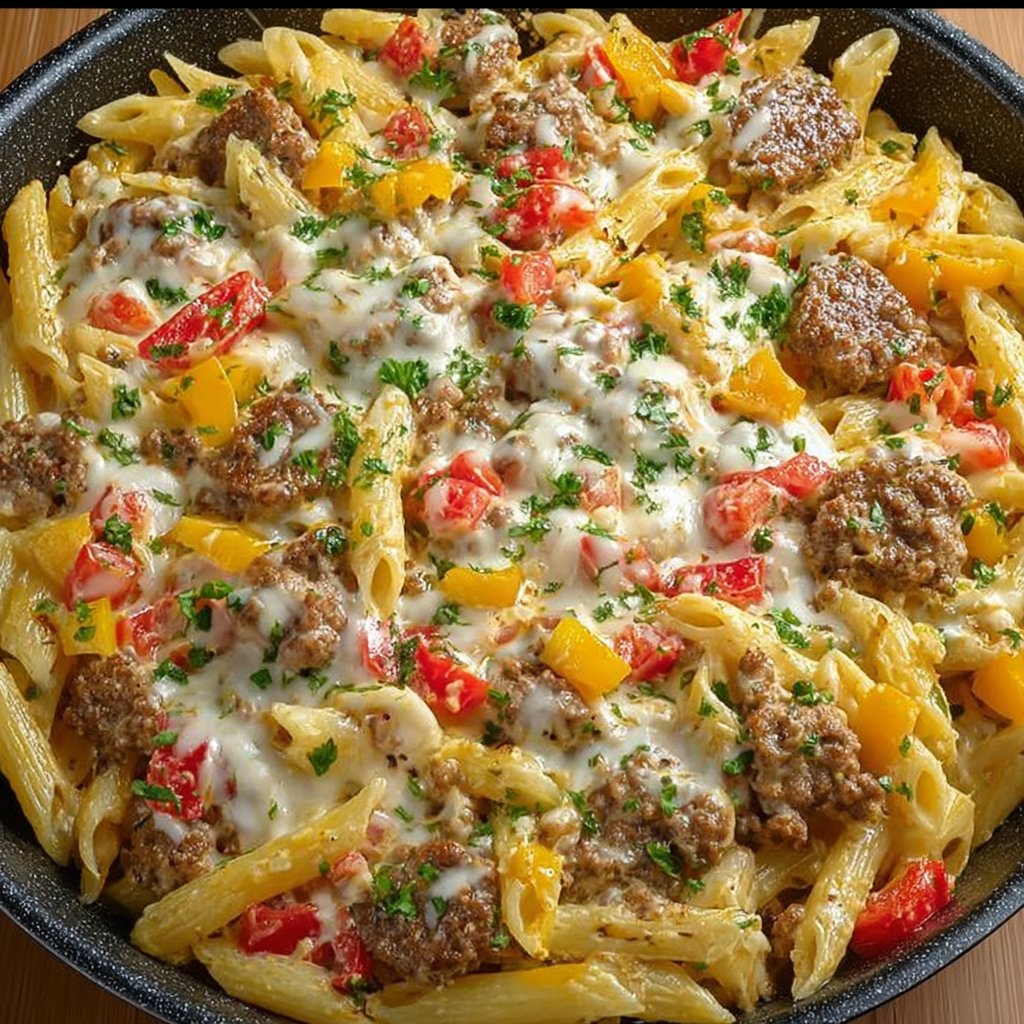 Cheesy Rotel Pasta Skillet