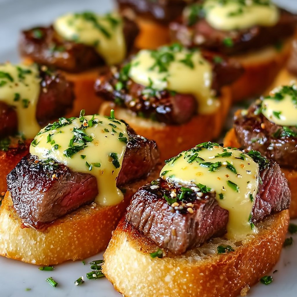 Grilled Tenderloin Crostini with Béarnaise