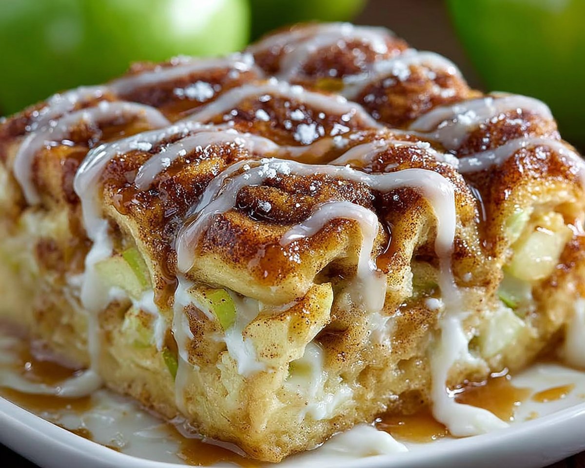 Caramel Apple Cinnamon Roll Lasagna
