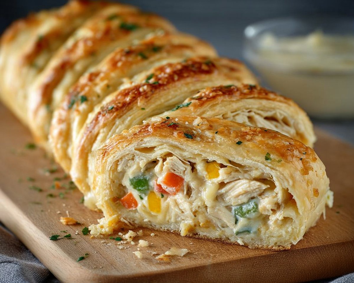 Chicken Pot Pie Crescent Braid