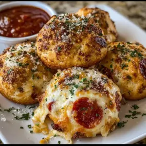Delicious air fryer pizza bombs filled with cheese and toppings