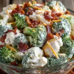 Amish Broccoli Salad with colorful vegetables and dressing