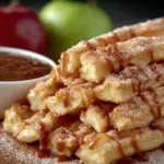 Crispy Apple Pie Fries served with a cinnamon dipping sauce