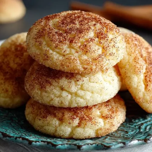 Freshly baked Snickerdoodles cookies sprinkled with cinnamon sugar