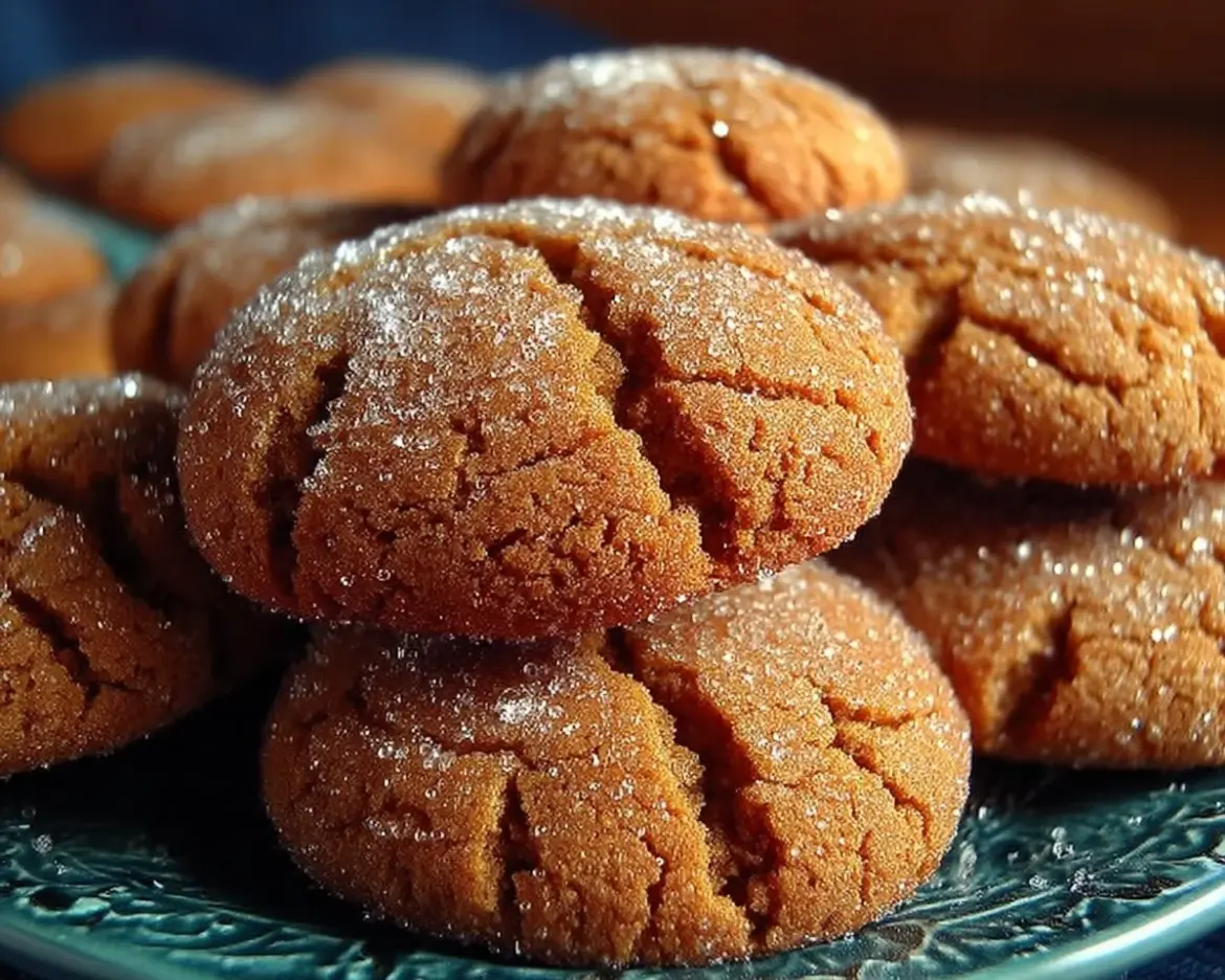 Freshly baked big soft ginger cookies on a cooling rack
