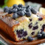 Delicious homemade Blueberry Pound Cake with fresh blueberries