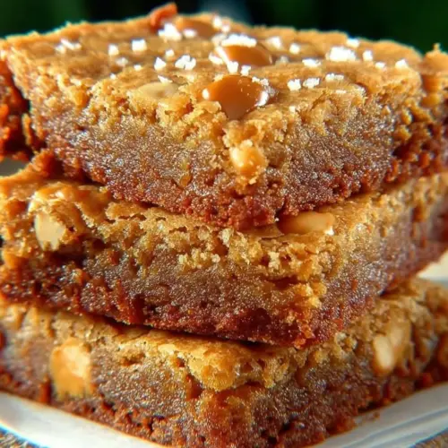 Delicious butterscotch brownies fresh out of the oven