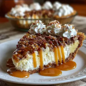 Decadent Caramel Pecan Pie with rich caramel sauce and toasted pecans