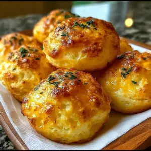 Delicious Cheddar Cheese Puffs ready for snacking