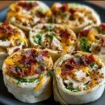 Delicious Chicken Bacon Ranch Pinwheels ready to serve