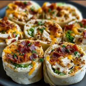 Delicious Chicken Bacon Ranch Pinwheels ready to serve