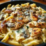 Chicken Mushroom Pasta with cream sauce