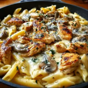 Chicken Mushroom Pasta with cream sauce
