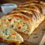 Delicious Chicken Pot Pie Crescent Braid with flaky pastry and savory filling