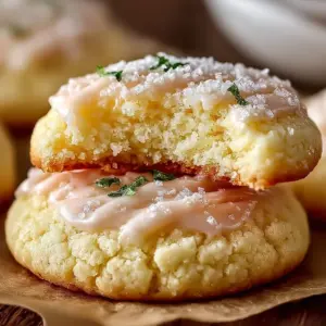 Freshly baked cream cheese sugar cookies arranged on a plate