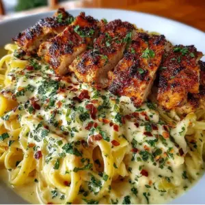 Creamy Mozzarella Chicken Linguine dish with garlic cajun butter sauce