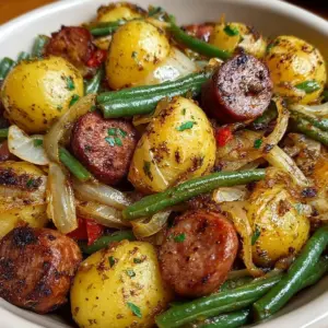 Crock Pot Swamp Potatoes with herbs and spices in a serving bowl