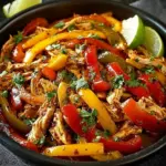 Delicious crockpot chicken fajitas with vibrant peppers and onions