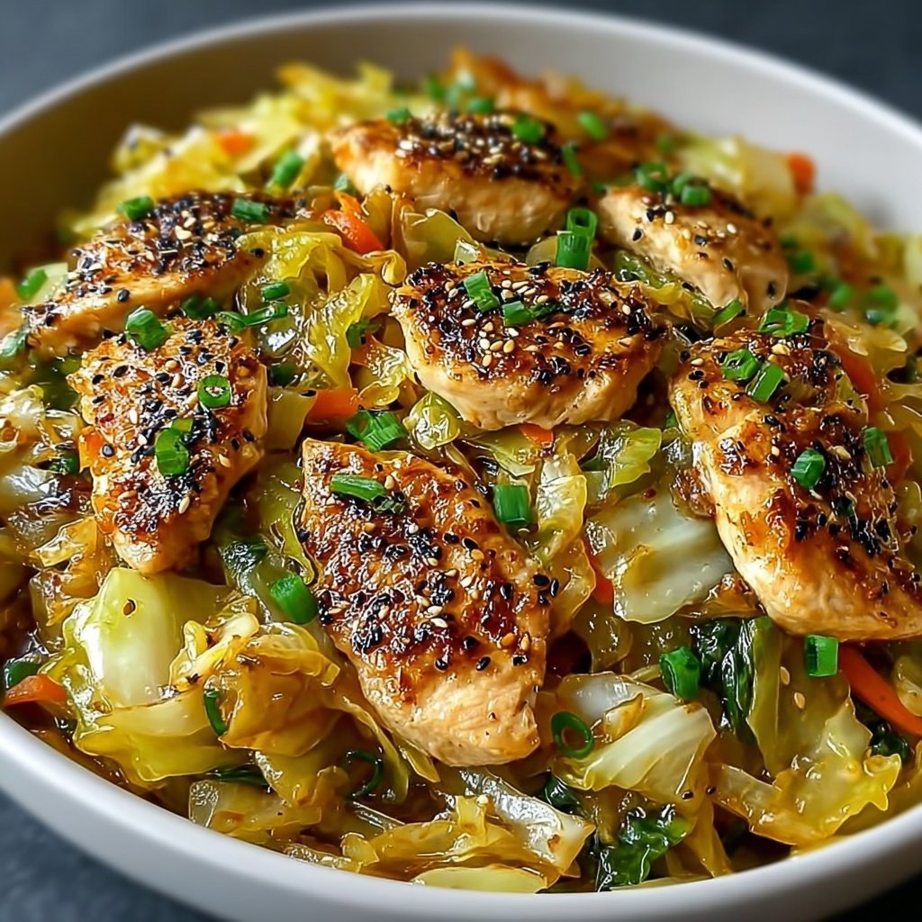 Garlic-Sautéed Cabbage with Chicken