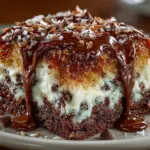 Delicious Earthquake Cake with cream cheese, chocolate, and nuts