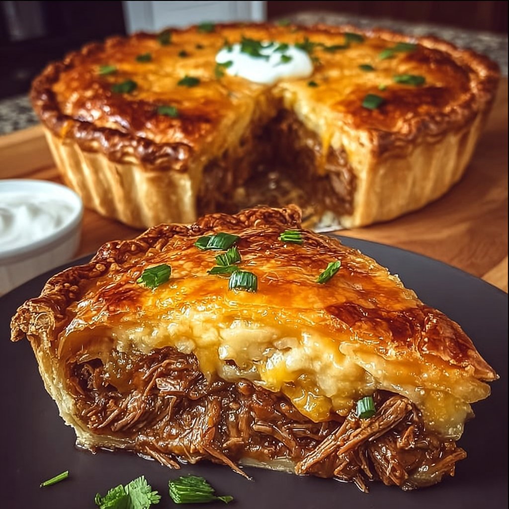 Zesty Jalapeno & Cheese Beef Pie with Leftover Brisket