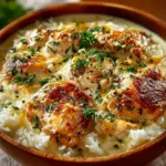 Delicious forgotten chicken served with herbs and spices