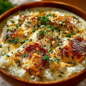 Delicious forgotten chicken served with herbs and spices