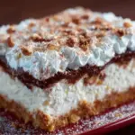 Four Layer Delight dessert showcasing rich layers of flavor and textures.