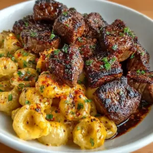 Garlic Butter Steak Bites served in chipotle cheddar shells, a delicious gourmet dish.