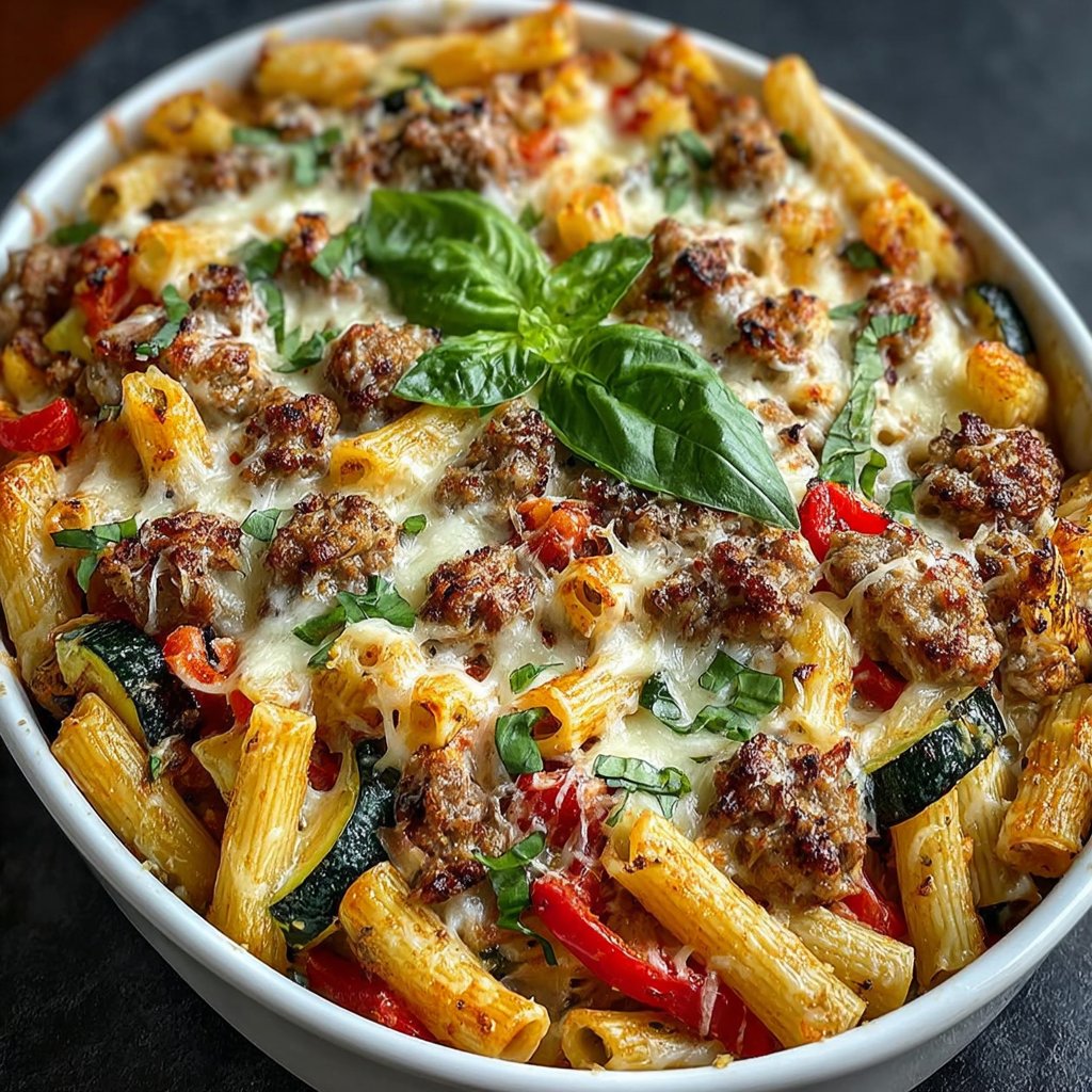 Creamy Italian Sausage Pasta Bake