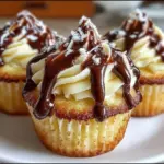 Delicious Boston Cream Cupcakes with chocolate topping and creamy filling