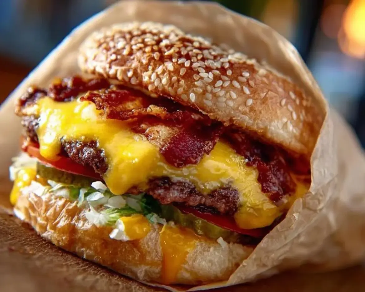 Hodad's Bacon Double Cheeseburger with crispy bacon and cheese