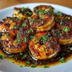 Honey Butter Shrimp with Old Bay seasoning served on a plate