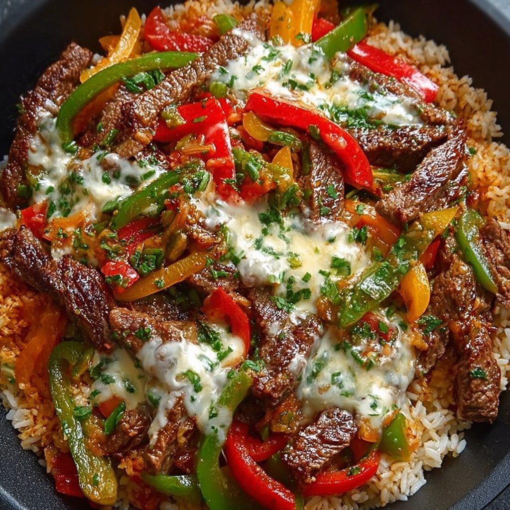 Cheese Steak Fajita Skillet