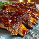 Easy crockpot barbecue ribs cooked to perfection with delicious sauce