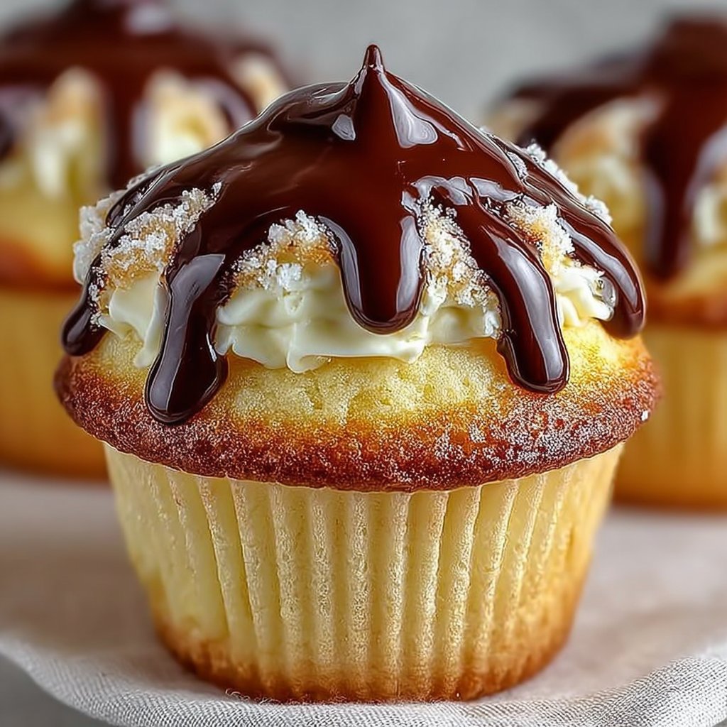 Heavenly Boston Cream Cupcakes